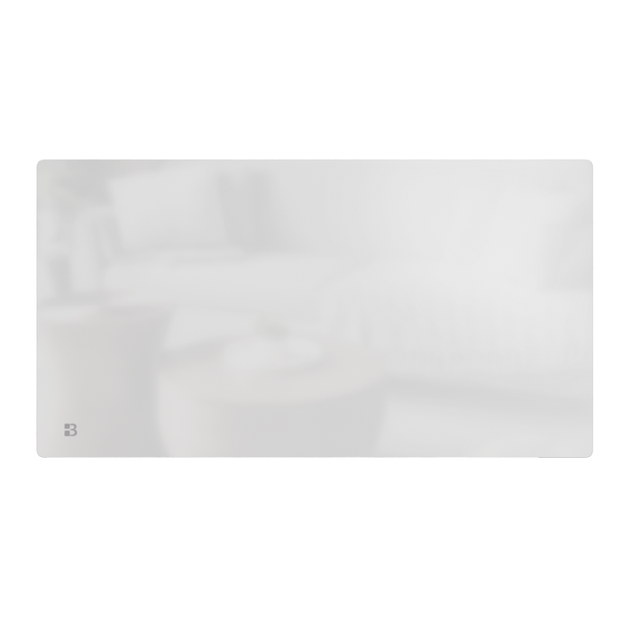 Radiatore elettrico fisso con frontale in vetro ceramico ad inerzia secca 2000W IRIS orizzontale bianco