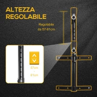 Supporto per Sacco da Boxe (40x64x60-88cm) Fissaggio a Parete Max 100 kg