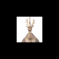 Sfera campanello metallo renna oro cm 14x14x24