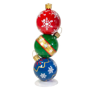 Sfera metallo trio rosso, verde e blu con led cm 38,5x30h103