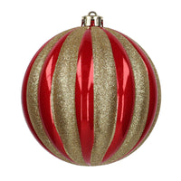 Sfera plastica confezioni 2pz rosso e oro cm ø20
