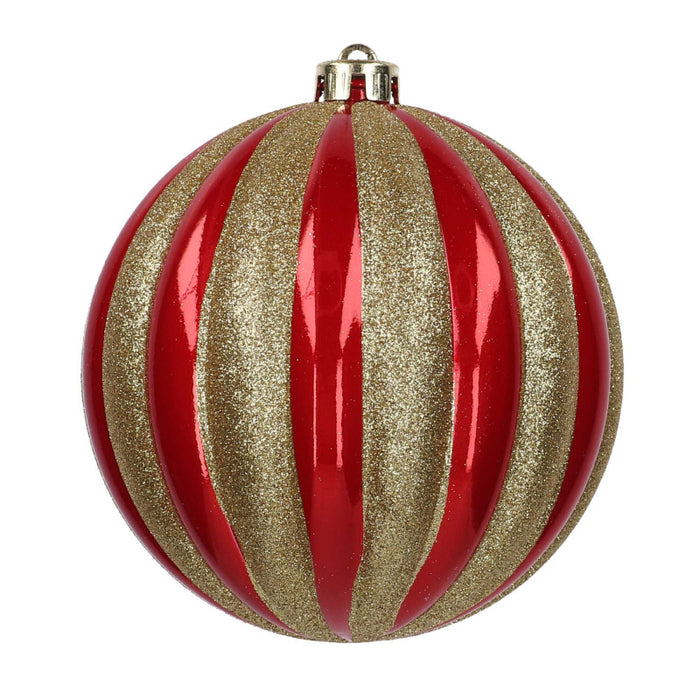 Sfera plastica confezioni 2pz rosso e oro cm ø20