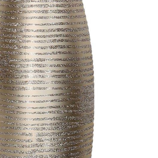 Sfera plastica glitter champagne cm h55
