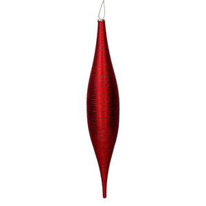 Sfera plastica goccia glitter rosso opaco cm h55