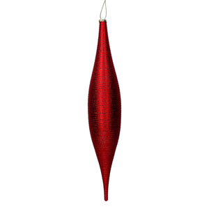 Sfera plastica goccia glitter rosso opaco cm h55