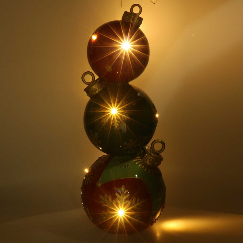 Sfera resina trio con led verde e rossocm ø25,5h64,5