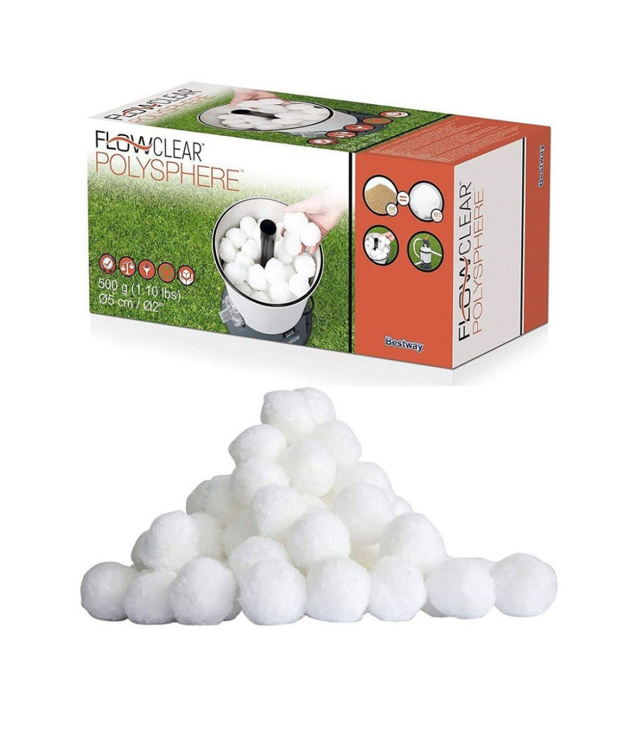 Trade Shop - Sfere Filtranti Polysphere Per Acqua Piscina Fuori Terra Filtro Sabbia 500g 58475 -