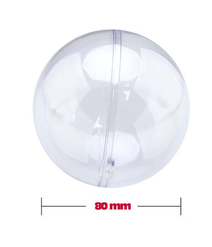 Sfere Natalizie Palline Trasparenti Apribili Da Riempire Decorazione Natale 2pz 8cm         