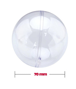 Sfere Natalizie Palline Trasparenti Apribili Da Riempire Decorazione Natale 2pz 7cm         