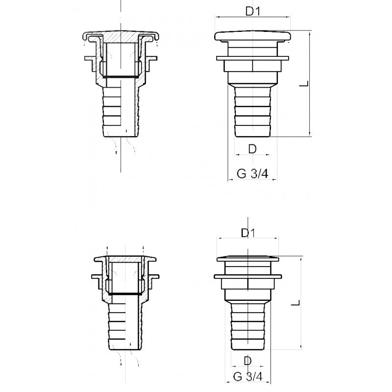 SFIATO INCASSO CURVO PG. Ø MM.19
