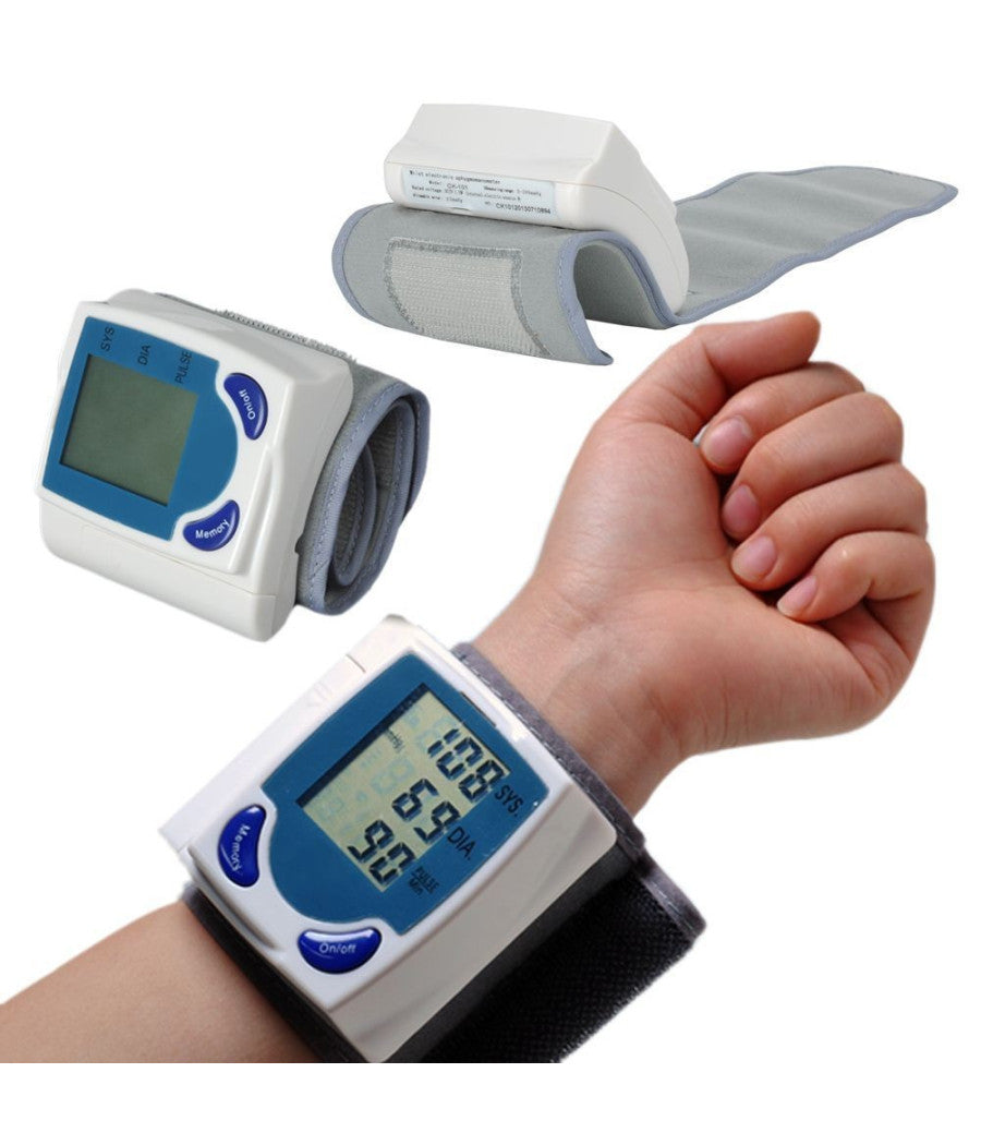 Sfigmomanometro Misuratore Di Pressione Da Polso Automatico Digitale Lcd Ck101         