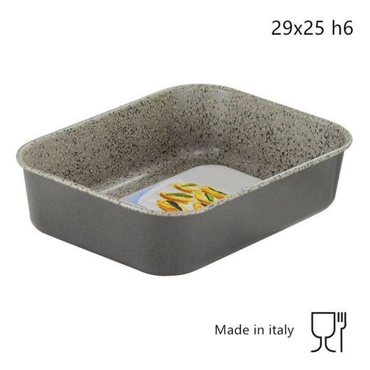 Trade Shop - Sfornatutto Alto Teglia 29x25xh6cm Grigio Pietra In Alluminio Antiaderente 036862m -