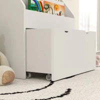 Libreria per Bambini 3-8 Anni a 3 Ripiani con Cassetto Inferiore, in MDF, 62.5x30x70 cm, Bianco