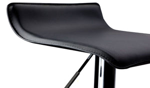 Coppia di 2 Sgabelli da Pub Bar Cucina in Ecopelle Imbottita Modello Graziano Colore Nero