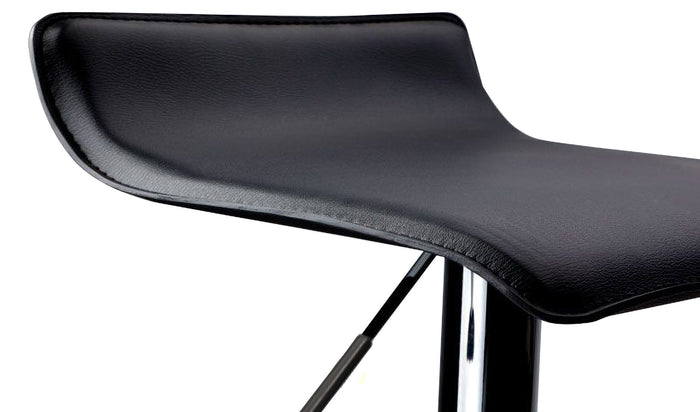 Coppia di 2 Sgabelli da Pub Bar Cucina in Ecopelle Imbottita Modello Graziano Colore Nero