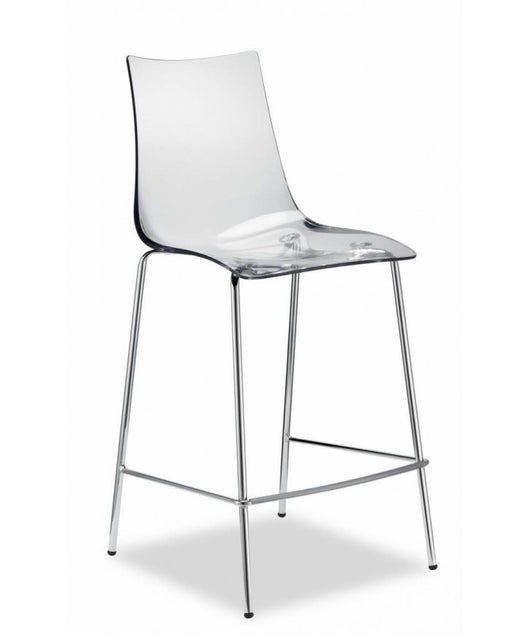 SGABELLI ZEBRA SET DA 2 ANTISHOCK H 65 in POLICARBONATO e ACCIAIO CROMATO SCAB DESIGN - Trasparente 100