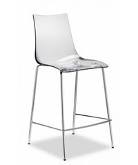 SGABELLI ZEBRA SET DA 2 ANTISHOCK H 65 in POLICARBONATO e ACCIAIO CROMATO SCAB DESIGN - Trasparente 100