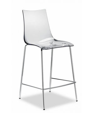 SGABELLI ZEBRA SET DA 2 ANTISHOCK H 65 in POLICARBONATO e ACCIAIO CROMATO SCAB DESIGN - Trasparente 100