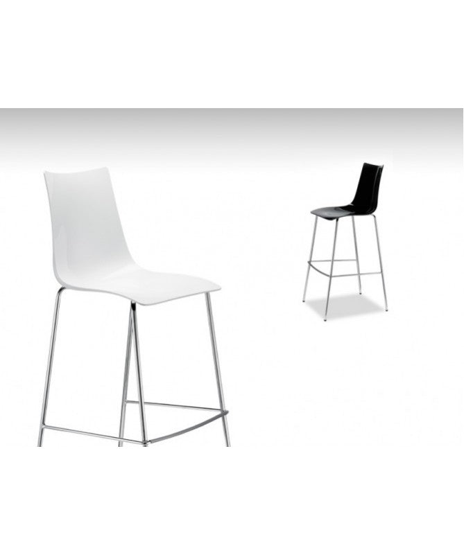 SGABELLI ZEBRA SET DA 2 ANTISHOCK H 65 in POLICARBONATO e ACCIAIO CROMATO SCAB DESIGN - Bianco 310