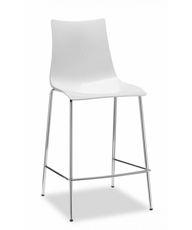 SGABELLI ZEBRA SET DA 2 ANTISHOCK H 65 in POLICARBONATO e ACCIAIO CROMATO SCAB DESIGN - Bianco 310