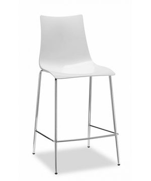 SGABELLI ZEBRA SET DA 2 ANTISHOCK H 65 in POLICARBONATO e ACCIAIO CROMATO SCAB DESIGN - Bianco 310