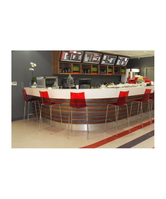 SGABELLI ZEBRA SET DA 2 ANTISHOCK H 80 in POLICARBONATO e in ACCIAIO CROMATO SCAB DESIGN - trasparente fume' 183