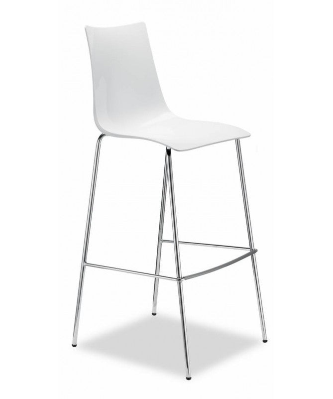 SGABELLI ZEBRA SET DA 2 ANTISHOCK H 80 in POLICARBONATO e in ACCIAIO CROMATO SCAB DESIGN - Bianco 310