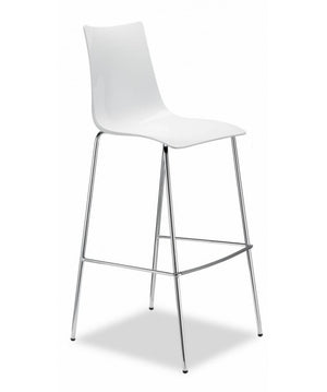 SGABELLI ZEBRA SET DA 2 ANTISHOCK H 80 in POLICARBONATO e in ACCIAIO CROMATO SCAB DESIGN - Bianco 310