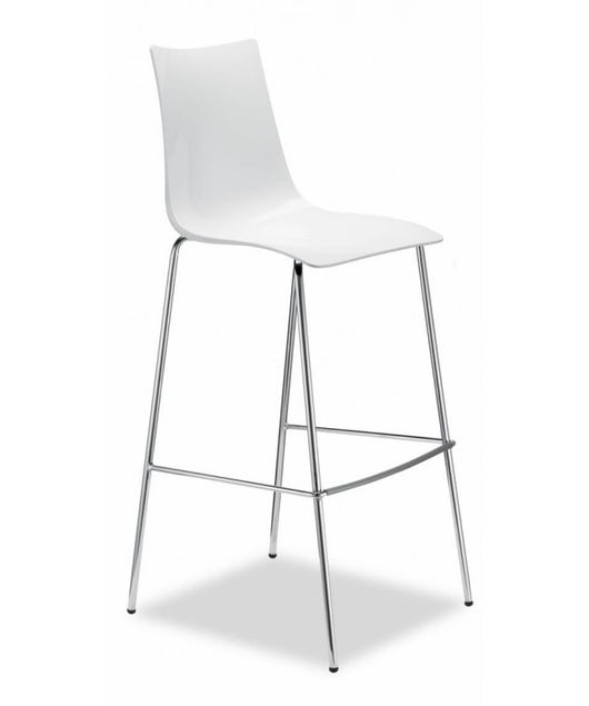 SGABELLI ZEBRA SET DA 2 ANTISHOCK H 80 in POLICARBONATO e in ACCIAIO CROMATO SCAB DESIGN - Bianco 310