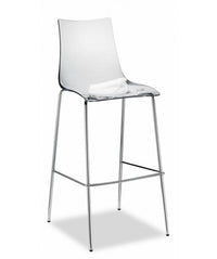 SGABELLI ZEBRA SET DA 2 ANTISHOCK H 80 in POLICARBONATO e in ACCIAIO CROMATO SCAB DESIGN - Trasparente 100