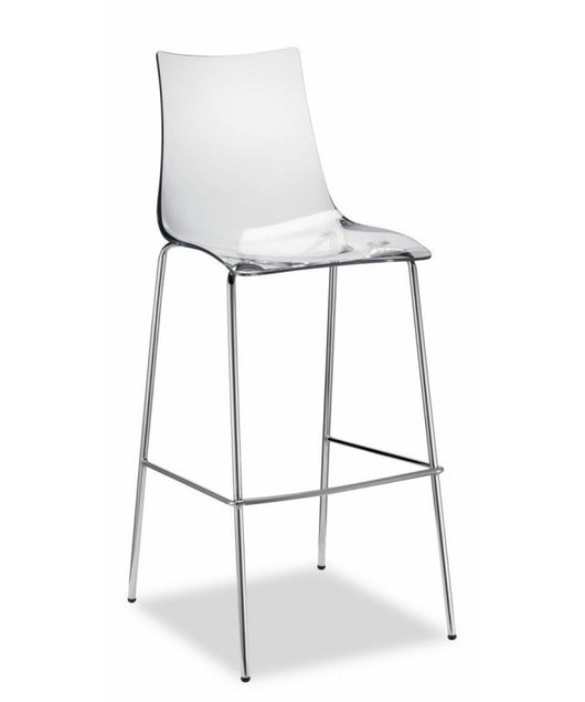 SGABELLI ZEBRA SET DA 2 ANTISHOCK H 80 in POLICARBONATO e in ACCIAIO CROMATO SCAB DESIGN - Trasparente 100