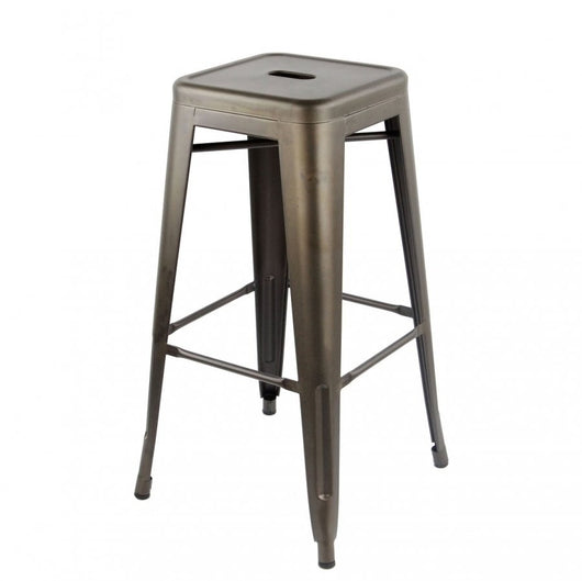 Set 4 sgabelli metallo alto canna di fucile l. 43 h. 77 p. 43