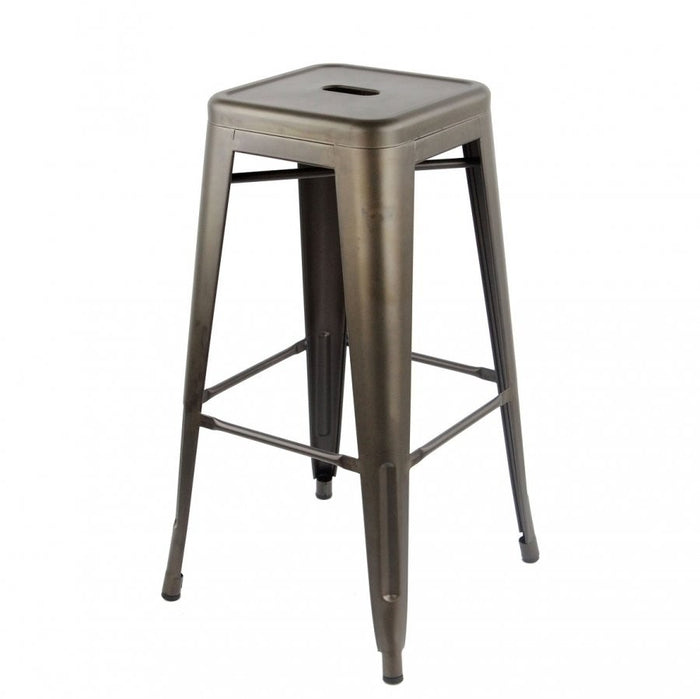 Set 4 sgabelli metallo alto canna di fucile l. 43 h. 77 p. 43