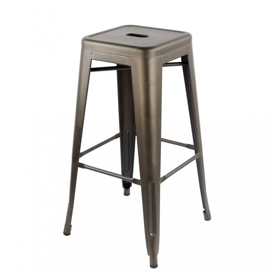 Set 4 sgabelli metallo alto canna di fucile l. 43 h. 77 p. 43