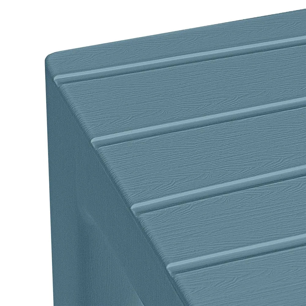 Sgabello bagno Lello multiuso turchese cobalto effetto legno