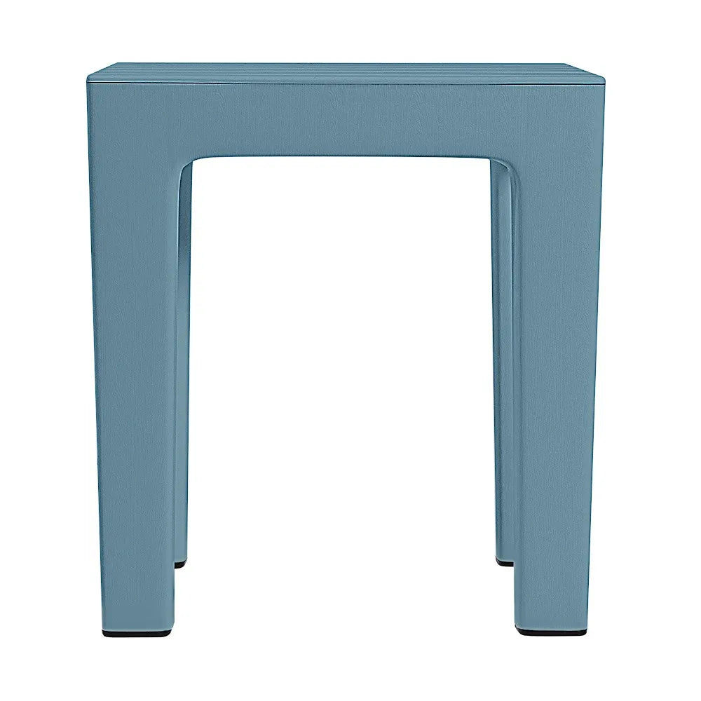 Sgabello bagno Lello multiuso turchese cobalto effetto legno