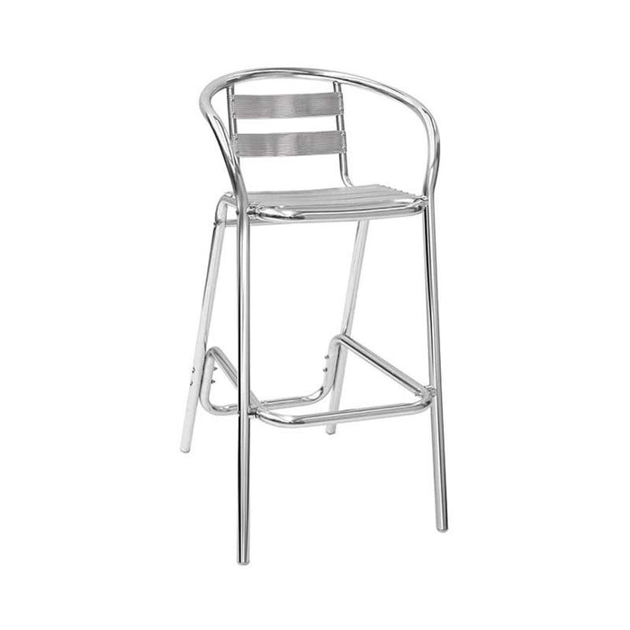 Sgabello da Bar per Esterno in Alluminio con Braccioli