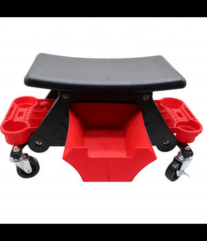 Sgabello Da Officina Meccanico 136kg Seggiolino Carrello Auto Moto Con 4 Ruote         