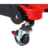 Sgabello Da Officina Meccanico 136kg Seggiolino Carrello Auto Moto Con 4 Ruote         