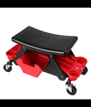 Sgabello Da Officina Meccanico 136kg Seggiolino Carrello Auto Moto Con 4 Ruote         