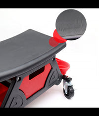 Sgabello Da Officina Meccanico 136kg Seggiolino Carrello Auto Moto Con 4 Ruote         