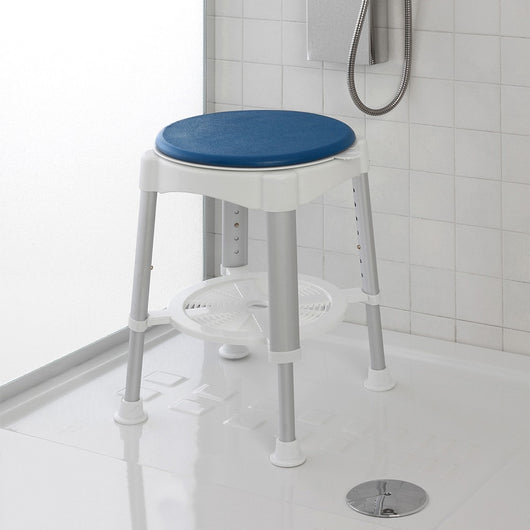 Sgabello doccia girevole altezza regolabile 41-58 cm portata max 150 kg