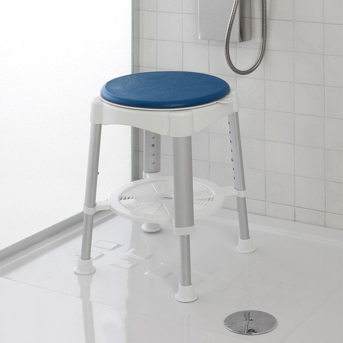 Sgabello doccia girevole altezza regolabile 41-58 cm portata max 150 kg