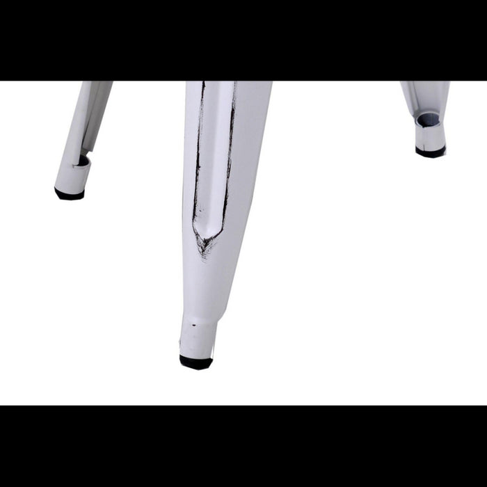 Sgabello ferro bristol bianco antico cm39x39h45