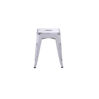 Sgabello ferro bristol bianco antico cm 39x39h45