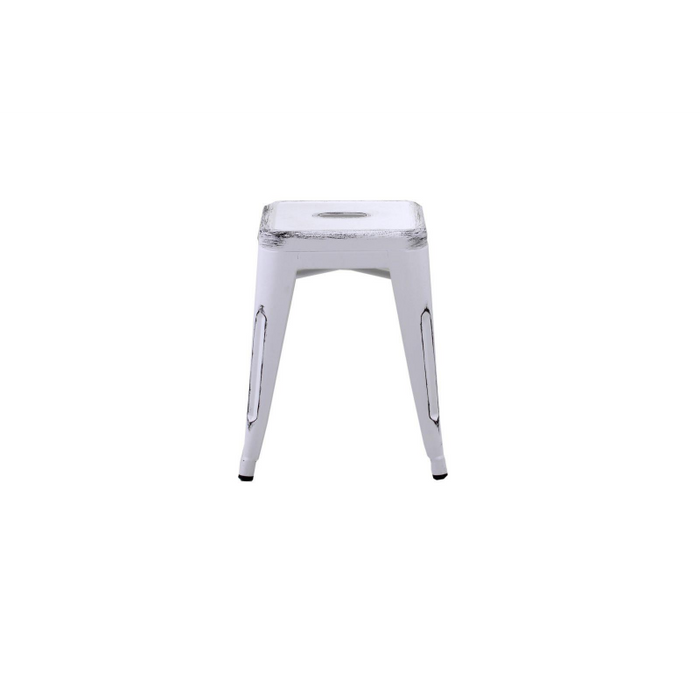 Sgabello ferro bristol bianco antico cm 39x39h45