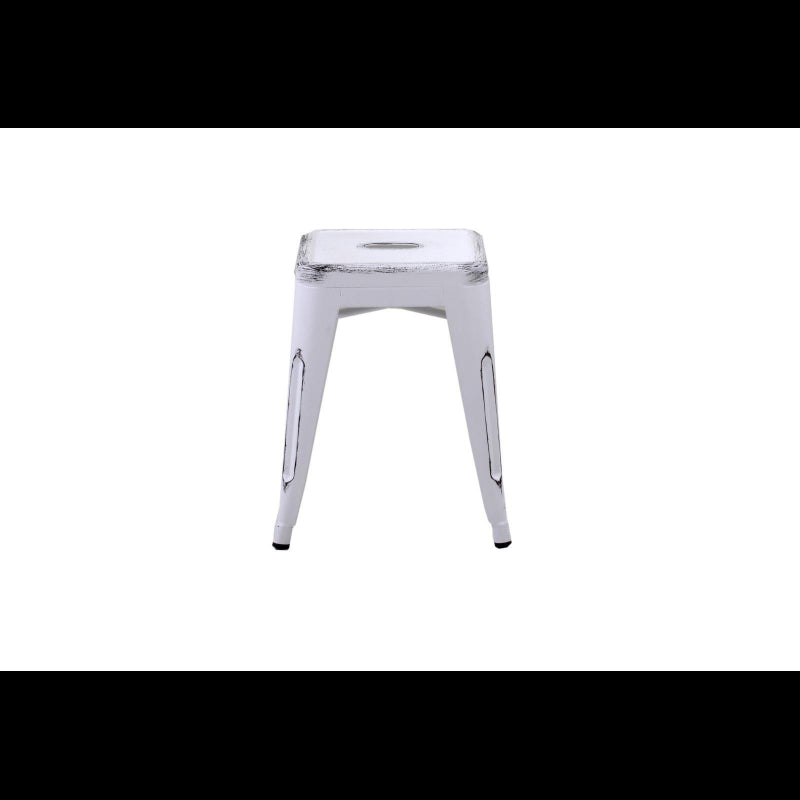 Sgabello ferro bristol bianco antico cm39x39h45