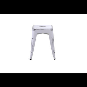 Sgabello ferro bristol bianco antico cm39x39h45