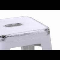 Sgabello ferro bristol bianco antico cm39x39h45