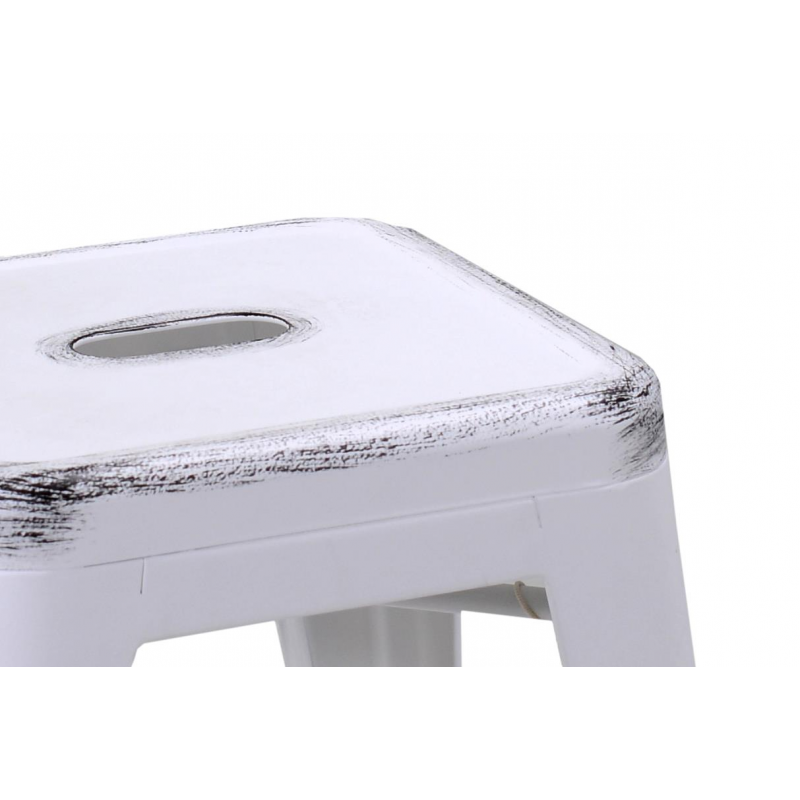 Sgabello ferro bristol bianco antico cm 39x39h45